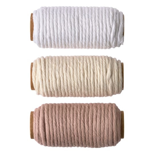 6 Packs: 3 ct. (18 total) 3mm White Cotton Macramé Cords by Bead Landing™